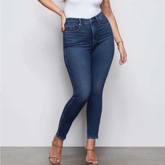 Good American Good Curve Skinny Dark Blue Jeans Plus Size 24 ** - Picture 10 of 11